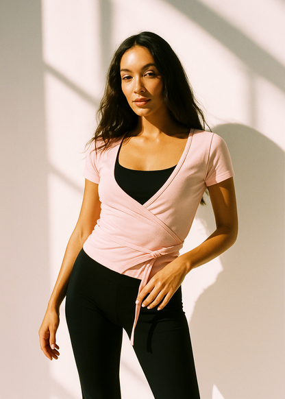 Top cache-cœur - Ballet Soft - Manche courte Marie Louise Paris